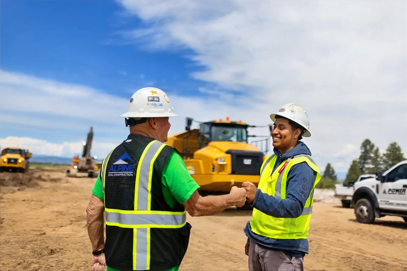 Alpine crew members on site